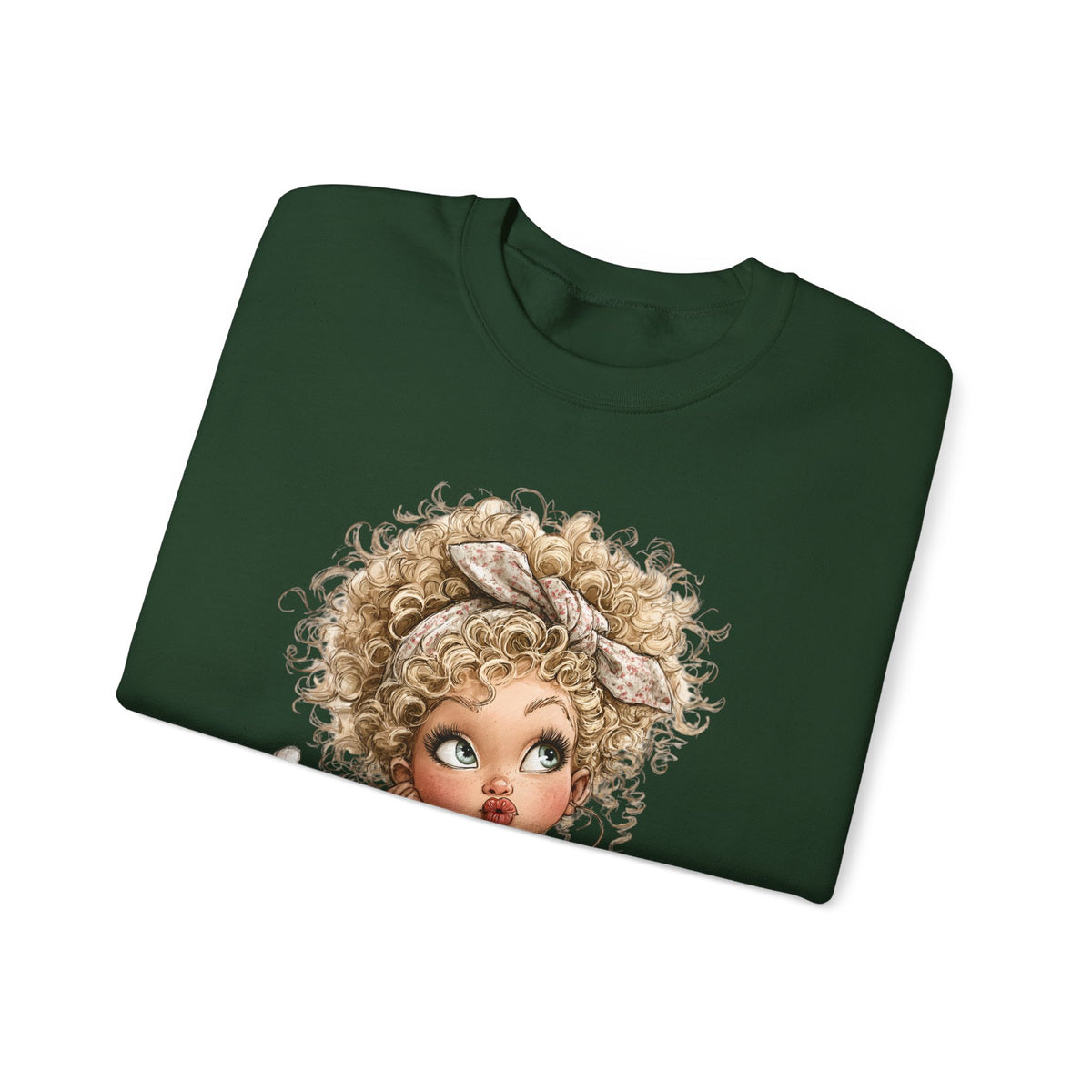 Cute Artist Curly Girl – Gildan Heavy Blend | Trendy Women’s Soft Sweatshirt. Direct to Garment. Printed & Shipped in the USA. Unisex Sizes.