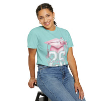 Pink Coquette, Class of 2026 Graduation Cap - Comfort Colors | Trendy Women's T-Shirt. Direct to Garment. Printed & Shipped in the USA. Unisex Sizes.