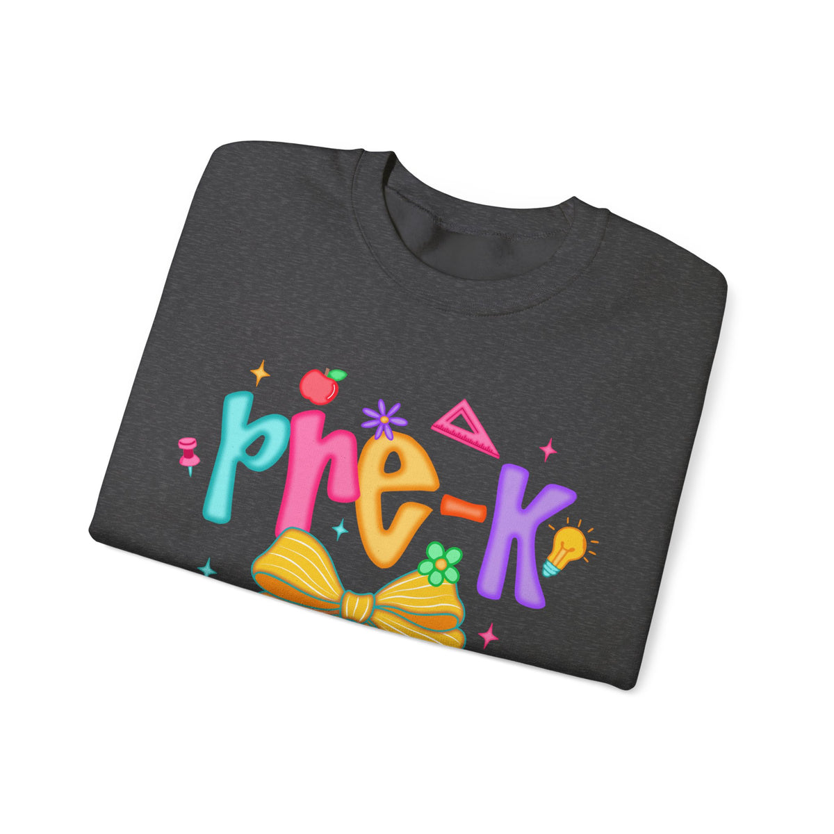 Coquette Pre-K Pencil Bow – Gildan Heavy Blend | Trendy Women’s Soft Sweatshirt. Direct to Garment. Printed & Shipped in the USA. Unisex Sizes.