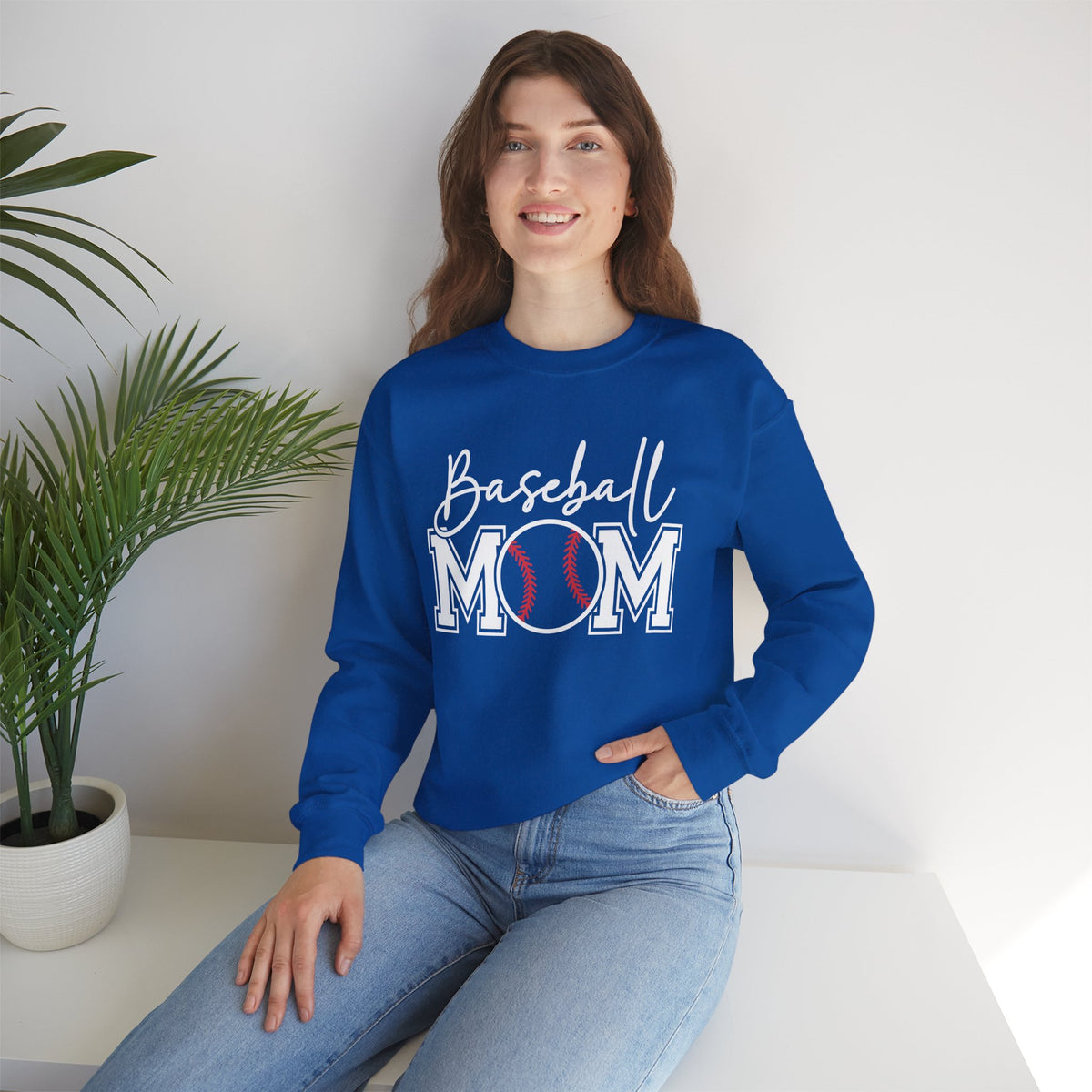 Baseball Mom – Gildan Heavy Blend | Trendy Women’s Soft Sweatshirt. Direct to Garment. Printed & Shipped in the USA. Unisex Sizes.
