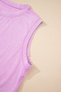 Phalaenopsis 2 Pieces Mineral Wash Cotton Tank Top Lined Split Skirt Set