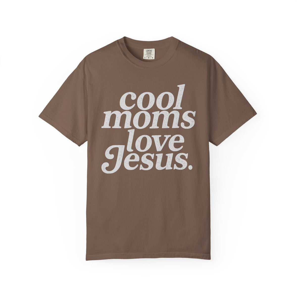 Cool Moms Love Jesus, Vintage - Comfort Colors | Trendy Women's T-Shirt. Direct to Garment. Printed & Shipped in the USA. Unisex Sizes.