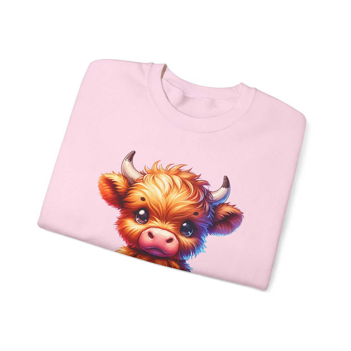 Sugar Addict Highland Cow – Gildan Heavy Blend | Trendy Women’s Soft Sweatshirt. Direct to Garment. Printed & Shipped in the USA. Unisex Sizes.