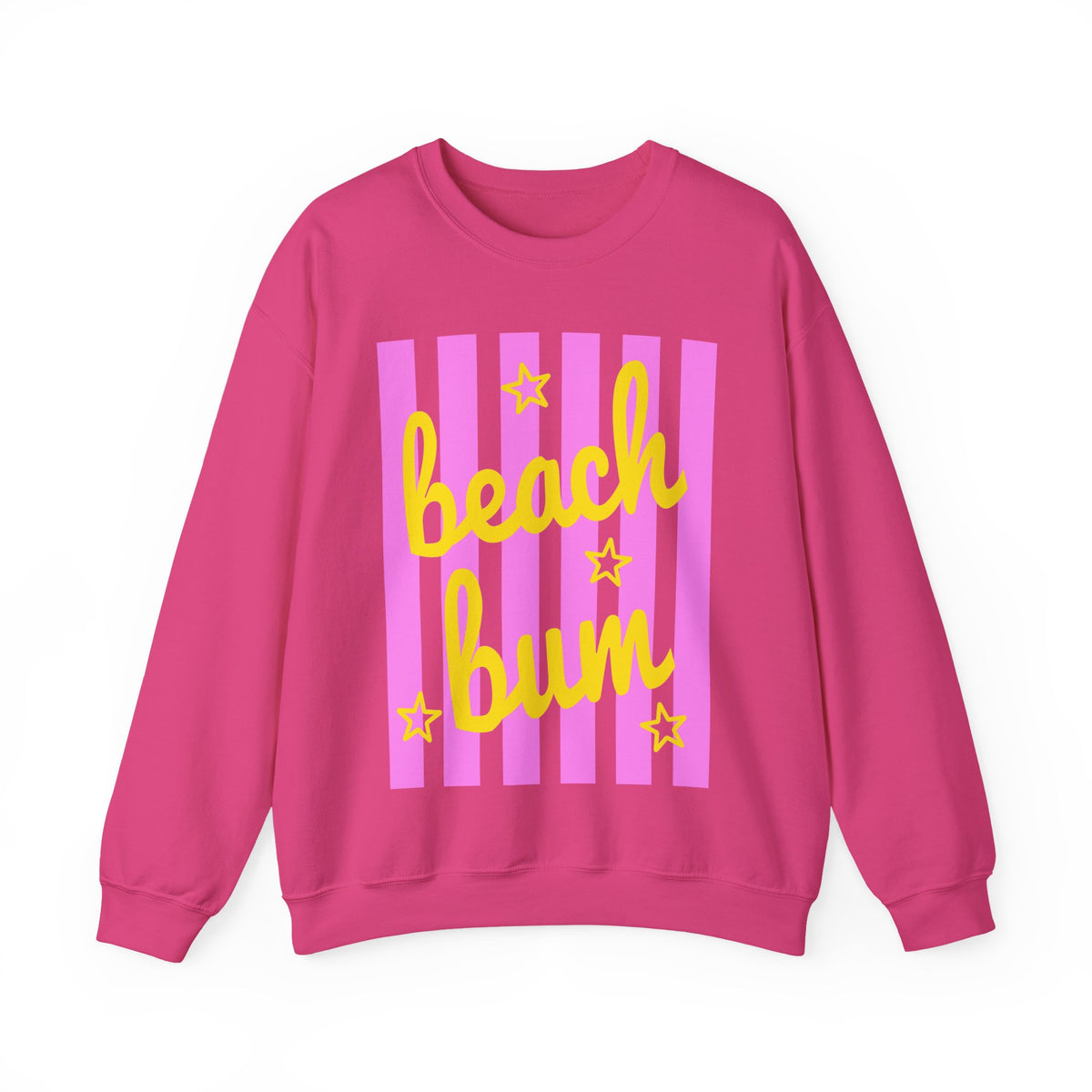 Beach Bum – Gildan Heavy Blend | Trendy Men's & Women’s Soft Sweatshirt. Direct to Garment. Printed & Shipped in the USA. Unisex Sizes.