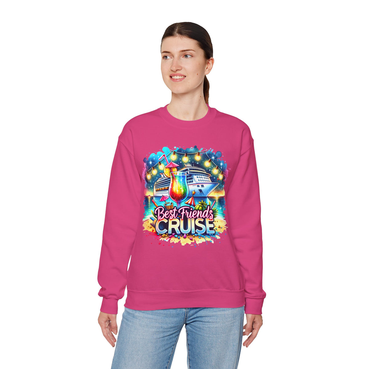 Best Friends Cruise – Gildan Heavy Blend | Trendy Women’s Soft Sweatshirt. Direct to Garment. Printed & Shipped in the USA. Unisex Sizes.