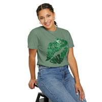Green Faux Glitter Kiss - Comfort Colors | Trendy Women's T-Shirt. Direct to Garment. Printed & Shipped in the USA. Unisex Sizes.