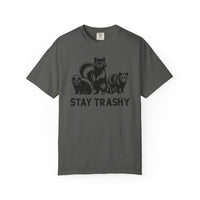 Stay Trashy, Skunk Raccoon Possum - Comfort Colors | Trendy Women's and Men's T-Shirt. Direct to Garment. Printed & Shipped in the USA. Unisex Sizes.