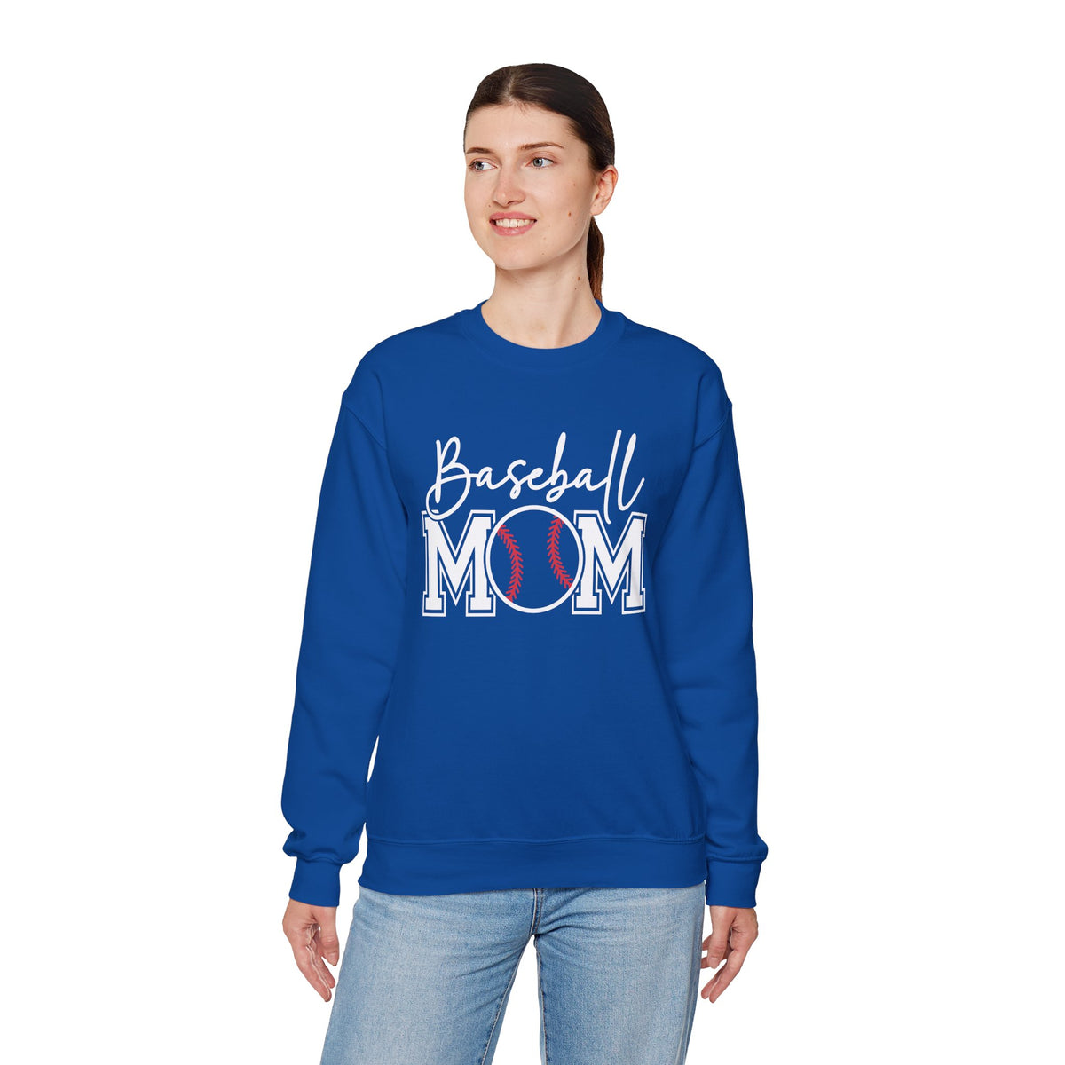 Baseball Mom – Gildan Heavy Blend | Trendy Women’s Soft Sweatshirt. Direct to Garment. Printed & Shipped in the USA. Unisex Sizes.