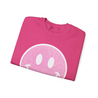 Glitter Smiley – Gildan Heavy Blend | Trendy Women’s Soft Sweatshirt. Direct to Garment. Printed & Shipped in the USA. Unisex Sizes.