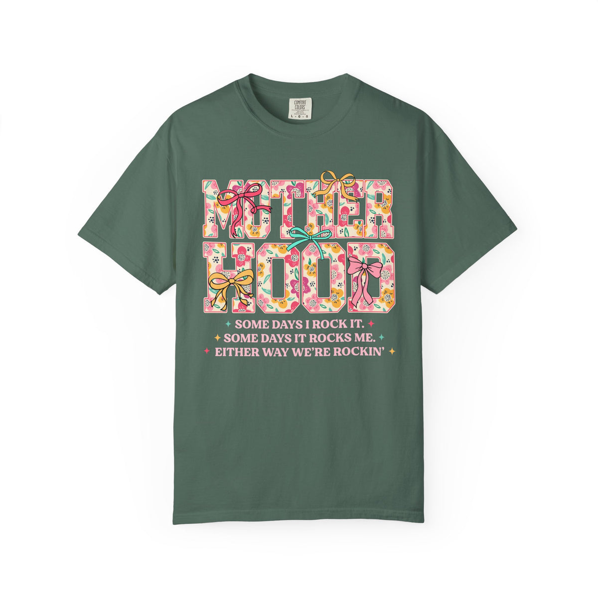 Motherhood - Comfort Colors | Trendy Women's T-Shirt. Direct to Garment. Printed & Shipped in the USA. Unisex Sizes.