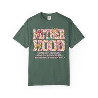 Motherhood - Comfort Colors | Trendy Women's T-Shirt. Direct to Garment. Printed & Shipped in the USA. Unisex Sizes.