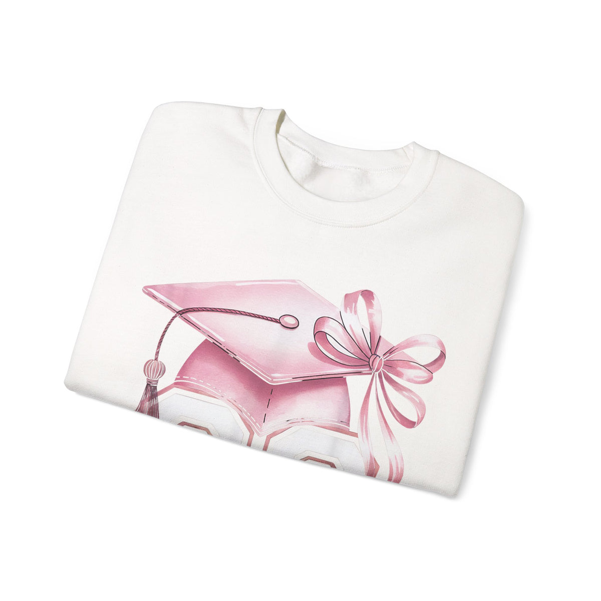 Pink Coquette, Class of 2026 Graduation Cap – Gildan Heavy Blend | Trendy Women’s Soft Sweatshirt. Direct to Garment. Printed & Shipped in the USA. Unisex Sizes.