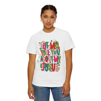 Let Me Tell You About My Jesus - Christmas Faith - Comfort Colors | Trendy Women's T-Shirt. Direct to Garment. Printed & Shipped in the USA. Unisex Sizes.