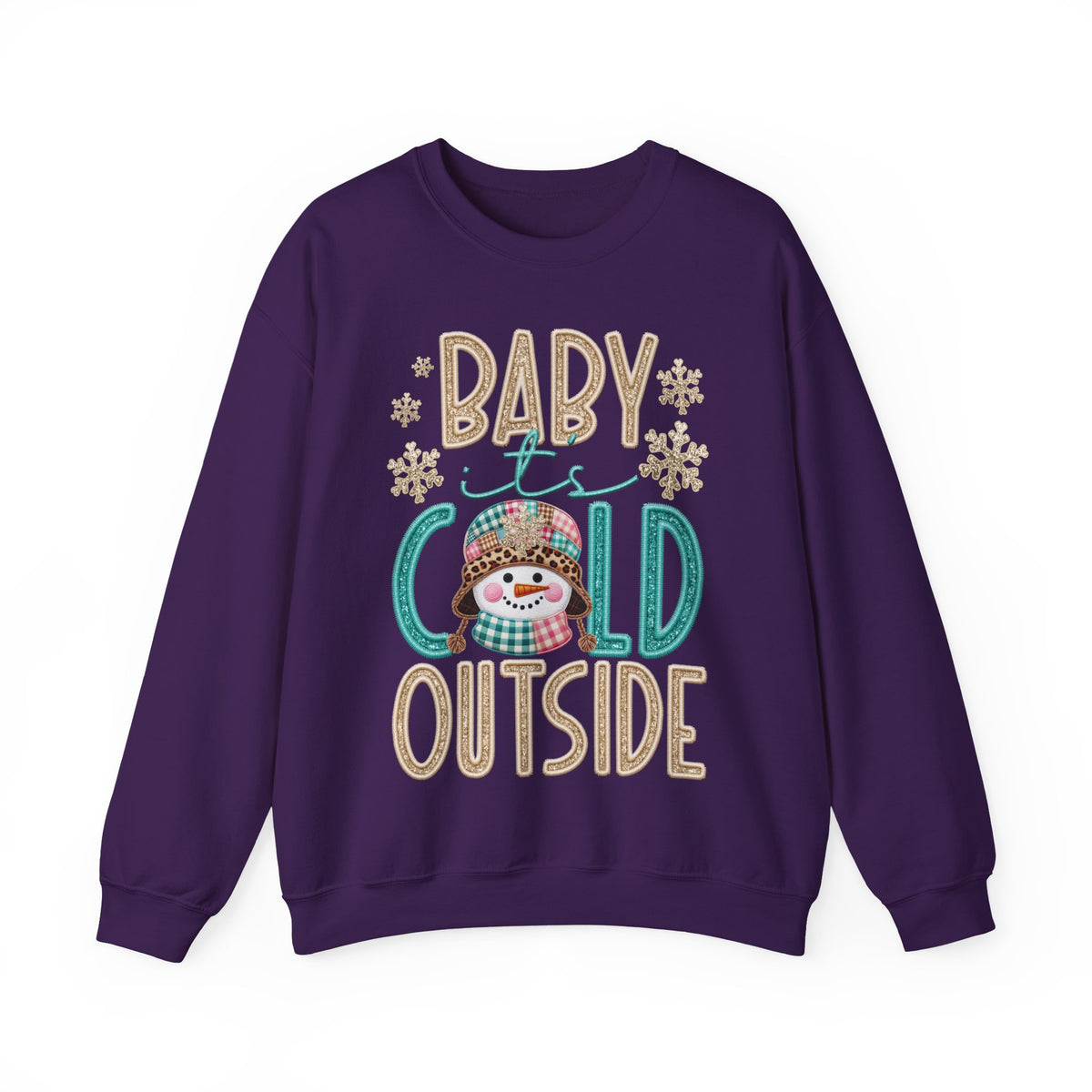Baby It's Cold Outside Snowman – Gildan Heavy Blend | Trendy Women’s Soft Sweatshirt. Direct to Garment. Printed & Shipped in the USA. Unisex Sizes.