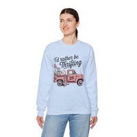 I'd Rather Be Thrifting. Pink Vintage Truck – Gildan Heavy Blend | Trendy Women’s Soft Sweatshirt. Direct to Garment. Printed & Shipped in the USA. Unisex Sizes.