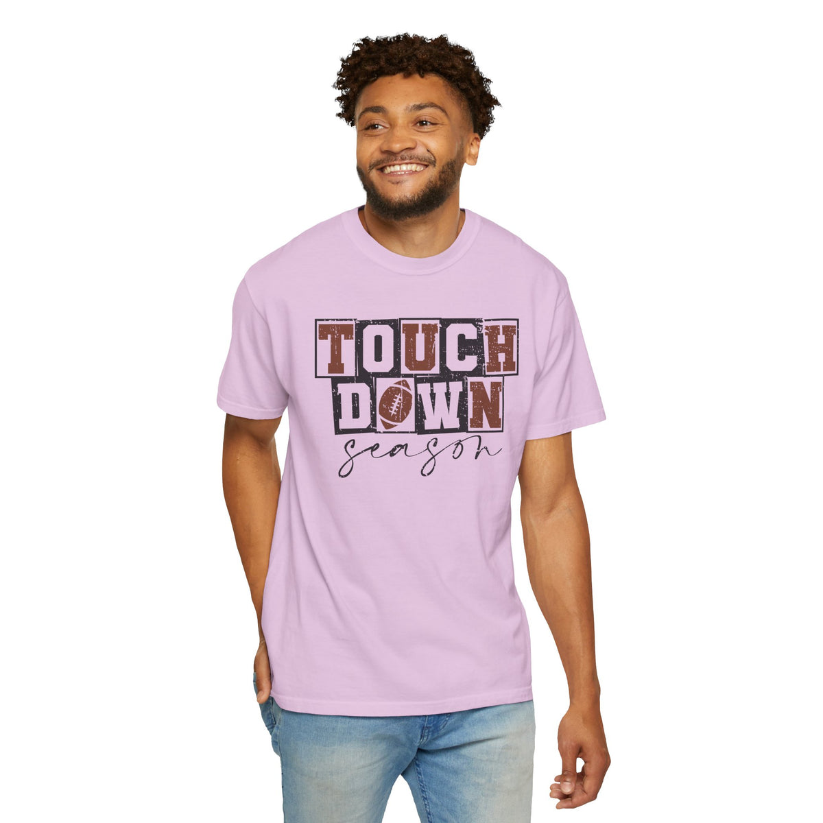 Touchdown Season - Distressed - Comfort Colors | Trendy Men's and Women's T-Shirt. Direct to Garment. Printed & Shipped in the USA. Unisex Sizes.