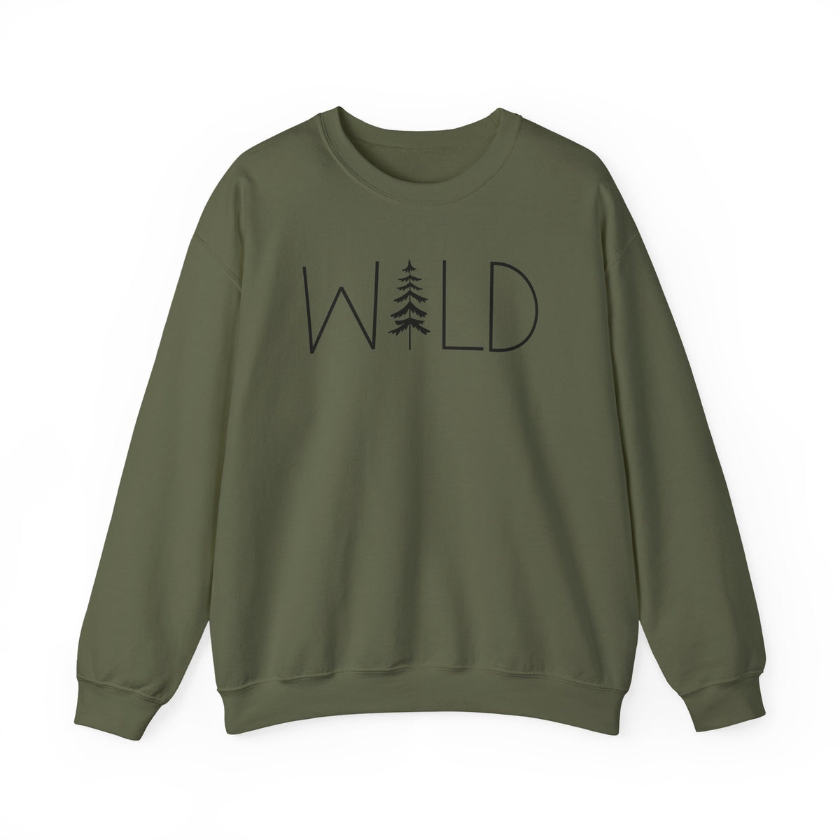 Wild Graphic, Nature, Pine Tree, Adventure – Gildan Heavy Blend | Trendy Women’s and Men's Soft Sweatshirt. Direct to Garment. Printed & Shipped in the USA. Unisex Sizes.
