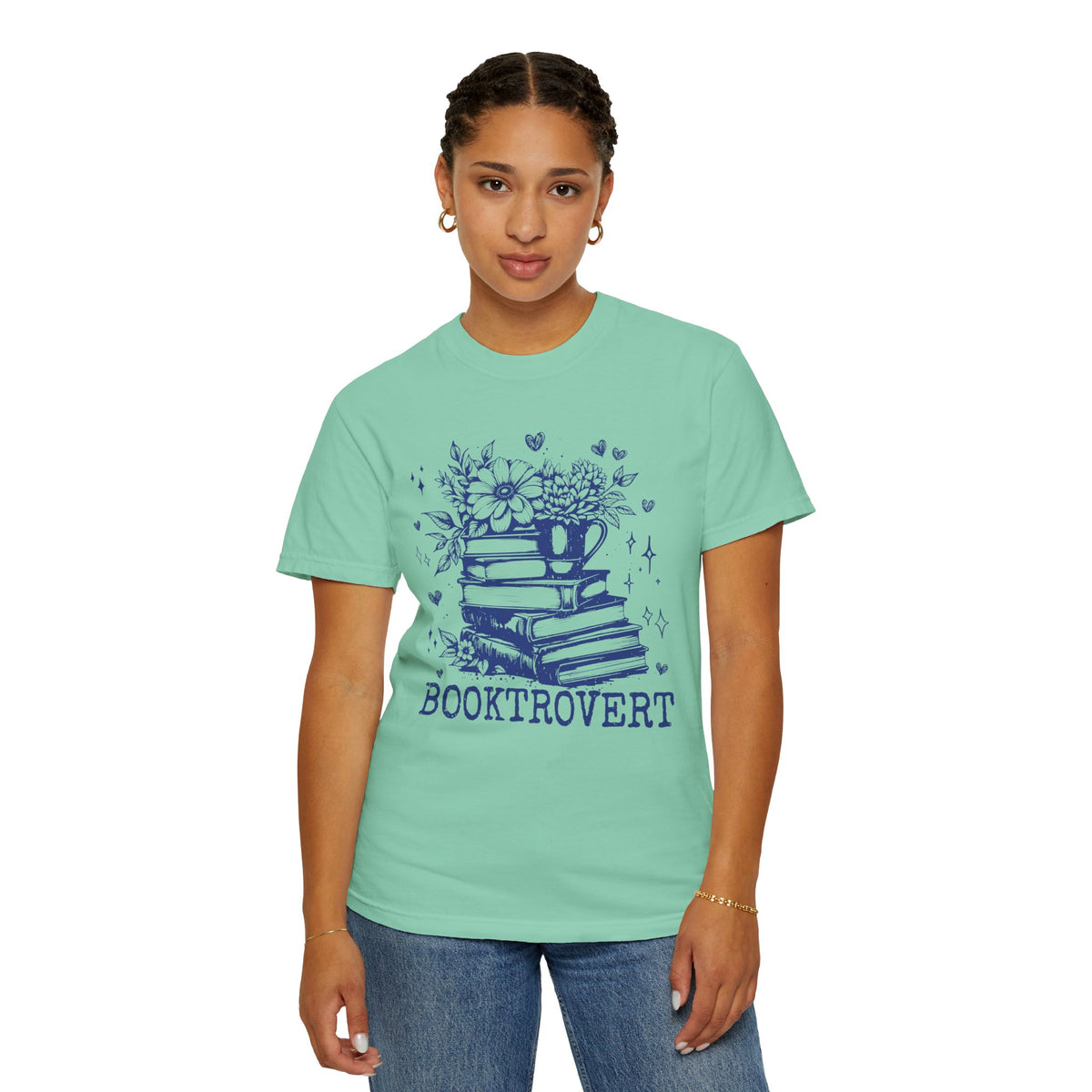 Booktrovert - Comfort Colors | Trendy Women's T-Shirt. Direct to Garment. Printed & Shipped in the USA. Unisex Sizes.