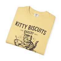 Kitty Biscuits Bakery - Comfort Colors | Trendy Women's and Men's T-Shirt. Direct to Garment. Printed & Shipped in the USA. Unisex Sizes.