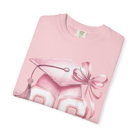 Pink Coquette, Class of 2026 Graduation Cap - Comfort Colors | Trendy Women's T-Shirt. Direct to Garment. Printed & Shipped in the USA. Unisex Sizes.