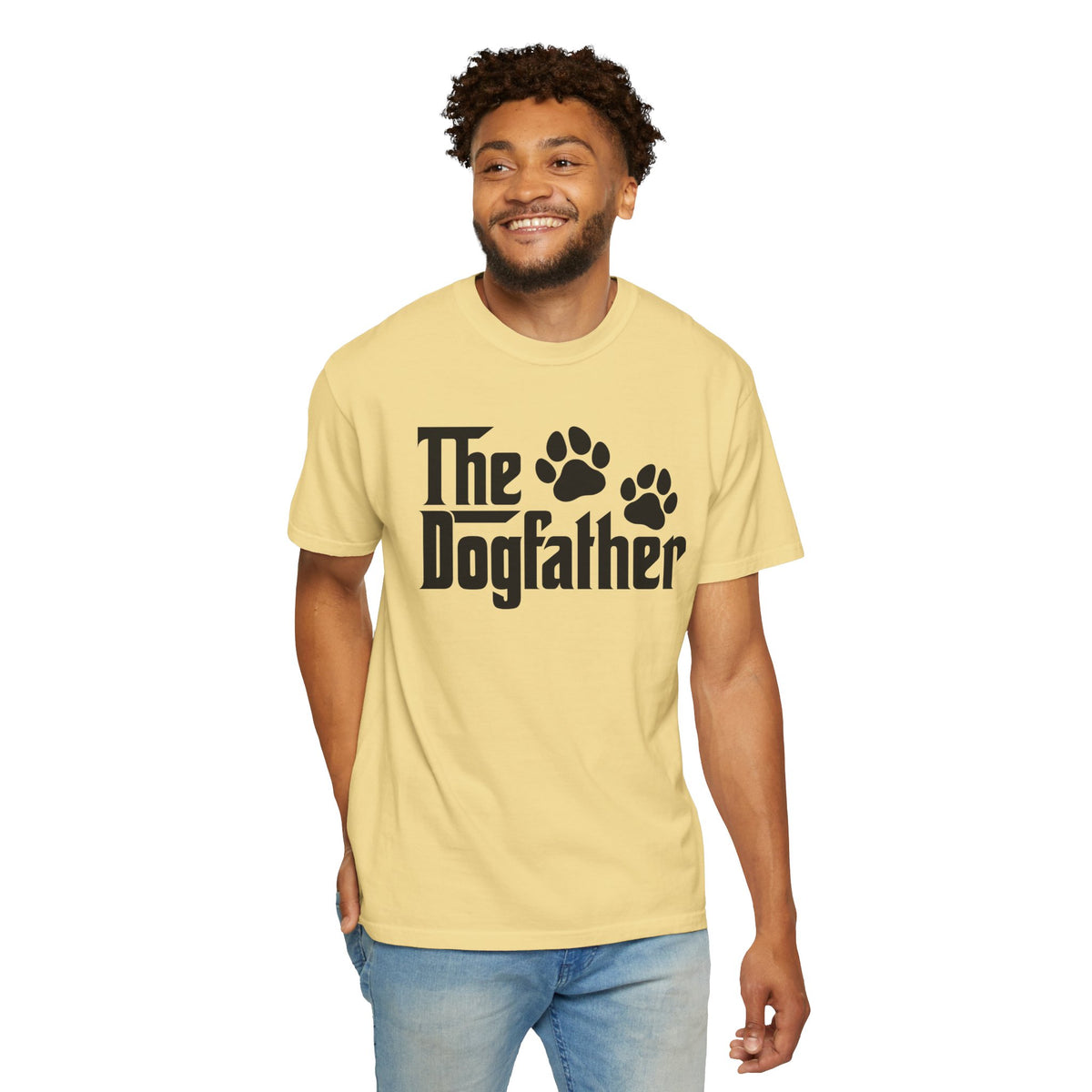 The DogFather - Comfort Colors | Trendy Men's T-Shirt. Direct to Garment. Printed & Shipped in the USA. Unisex Sizes.