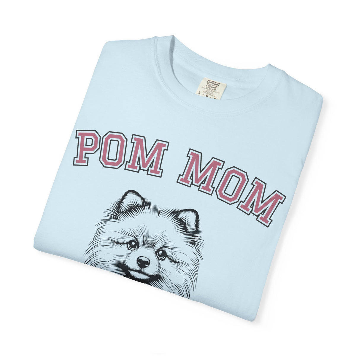 Pom Mom, Varsity - Comfort Colors | Trendy Women's T-Shirt. Direct to Garment. Printed & Shipped in the USA. Unisex Sizes.