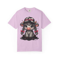 Cute Highland Cow 'Hot Mess' In Braids  - Comfort Colors | Trendy Women's T-Shirt. Direct to Garment. Printed & Shipped in the USA. Unisex Sizes.