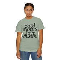 Cool Moms Love Jesus, Vintage - Comfort Colors | Trendy Women's T-Shirt. Direct to Garment. Printed & Shipped in the USA. Unisex Sizes.