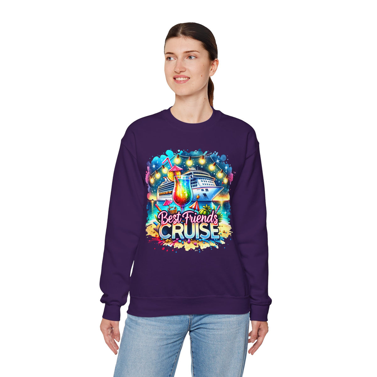 Best Friends Cruise – Gildan Heavy Blend | Trendy Women’s Soft Sweatshirt. Direct to Garment. Printed & Shipped in the USA. Unisex Sizes.