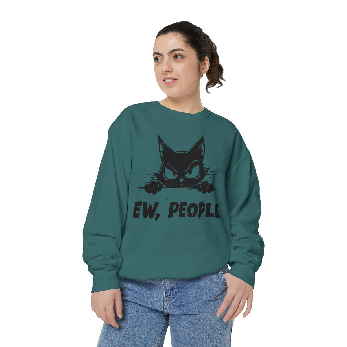 Ew People, Grumpy Cat - Comfort Colors | Trendy Women's and Men's Sweatshirt. Direct to Garment. Printed & Shipped in the USA. Unisex Sizes.