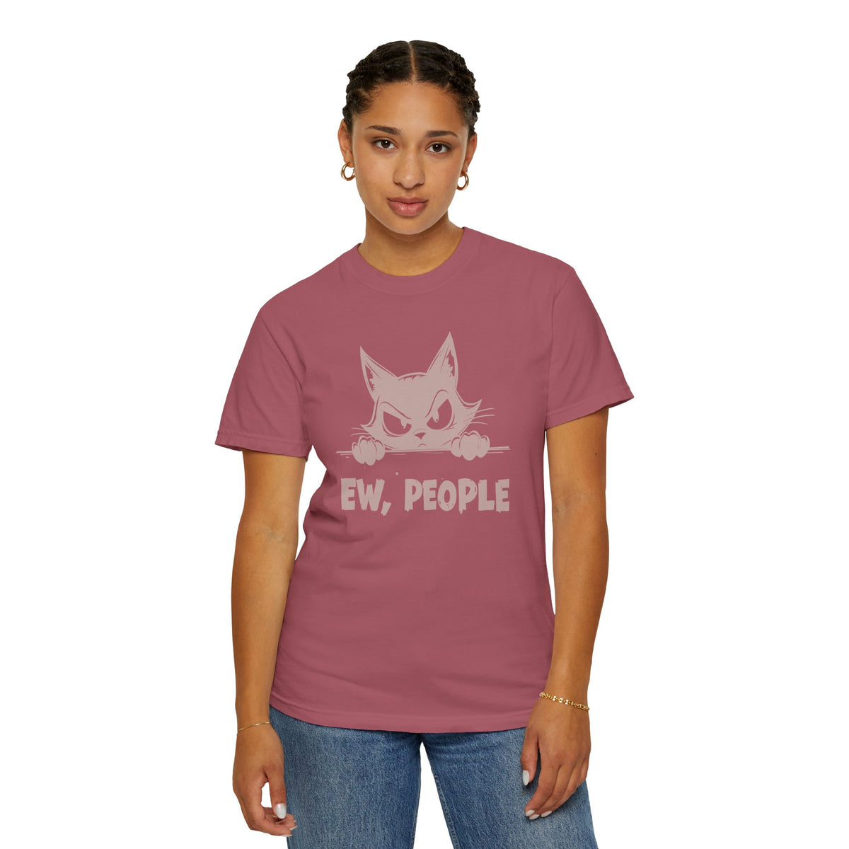 Ew People, Grumpy Cat - Comfort Colors | Funny Unisex T-Shirt. Direct to Garment. Printed & Shipped in the USA. Unisex Sizes.