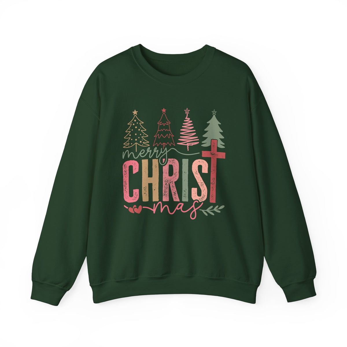 Merry ChrisTmas Christian Faith Graphic – Gildan Heavy Blend | Trendy Women’s Soft Sweatshirt. Direct to Garment. Printed & Shipped in the USA. Unisex Sizes.