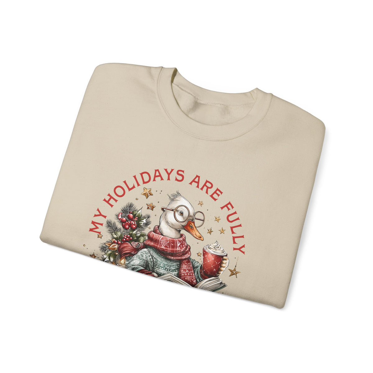 My Holidays are Fluffy and Booked – Gildan Heavy Blend | Trendy Women’s Soft Sweatshirt. Direct to Garment. Printed & Shipped in the USA. Unisex Sizes.