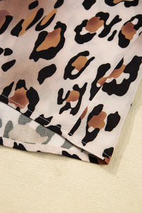Leopard Print with Black/White Striped Accents 2pc Pants Pajama Set