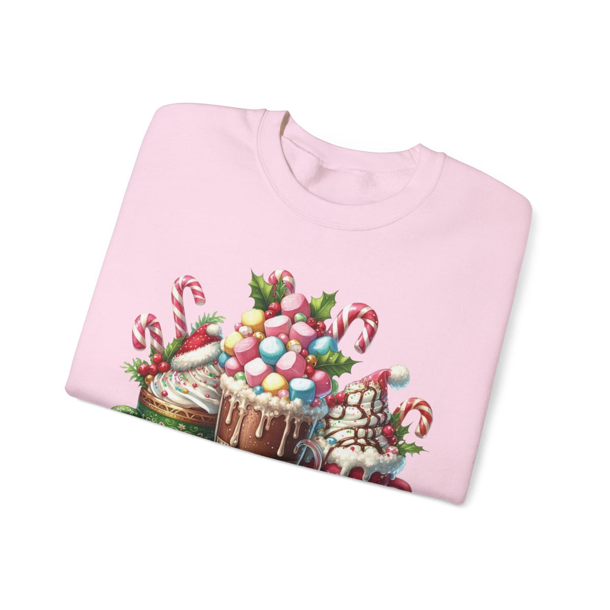 Hot Chocolate Mugs Christmas Hot Cocoa – Gildan Heavy Blend | Trendy Women’s Soft Sweatshirt. Direct to Garment. Printed & Shipped in the USA. Unisex Sizes.