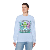 Chillin' With My Snowmies, Winter Snowman – Gildan Heavy Blend | Trendy Women’s Soft Sweatshirt. Direct to Garment. Printed & Shipped in the USA. Unisex Sizes.