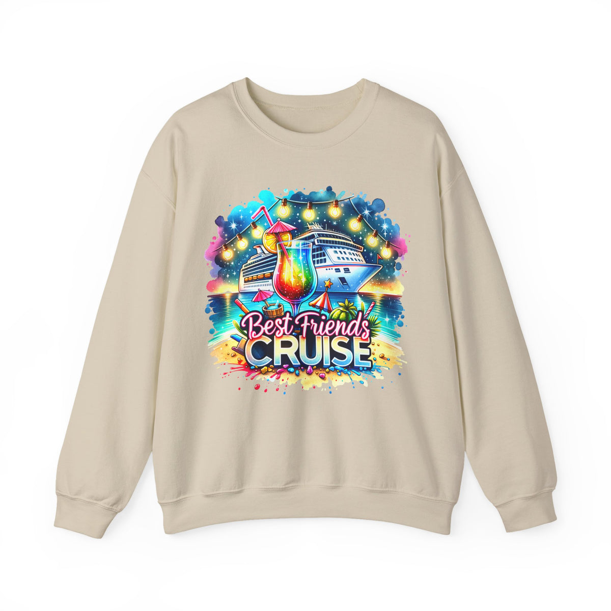 Best Friends Cruise – Gildan Heavy Blend | Trendy Women’s Soft Sweatshirt. Direct to Garment. Printed & Shipped in the USA. Unisex Sizes.