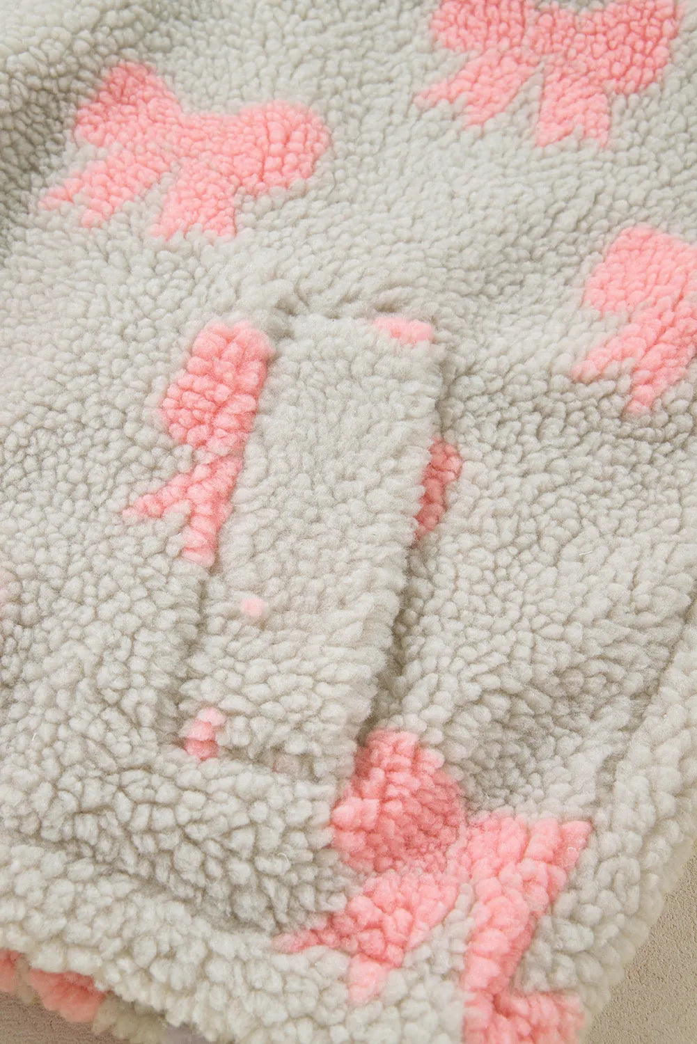Gray Quarter Zip Pullover w/Pink Bows and Accents