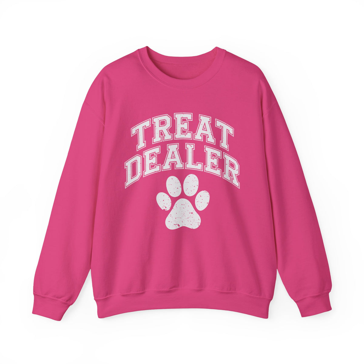 Treat Dealer, Dog Lover – Gildan Heavy Blend | Trendy Men's and Women’s Soft Sweatshirt. Direct to Garment. Printed & Shipped in the USA. Unisex Sizes.