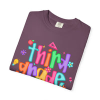 Coquette Third Grade Pencil Bow - Comfort Colors | Trendy Women's T-Shirt. Direct to Garment. Printed & Shipped in the USA. Unisex Sizes.