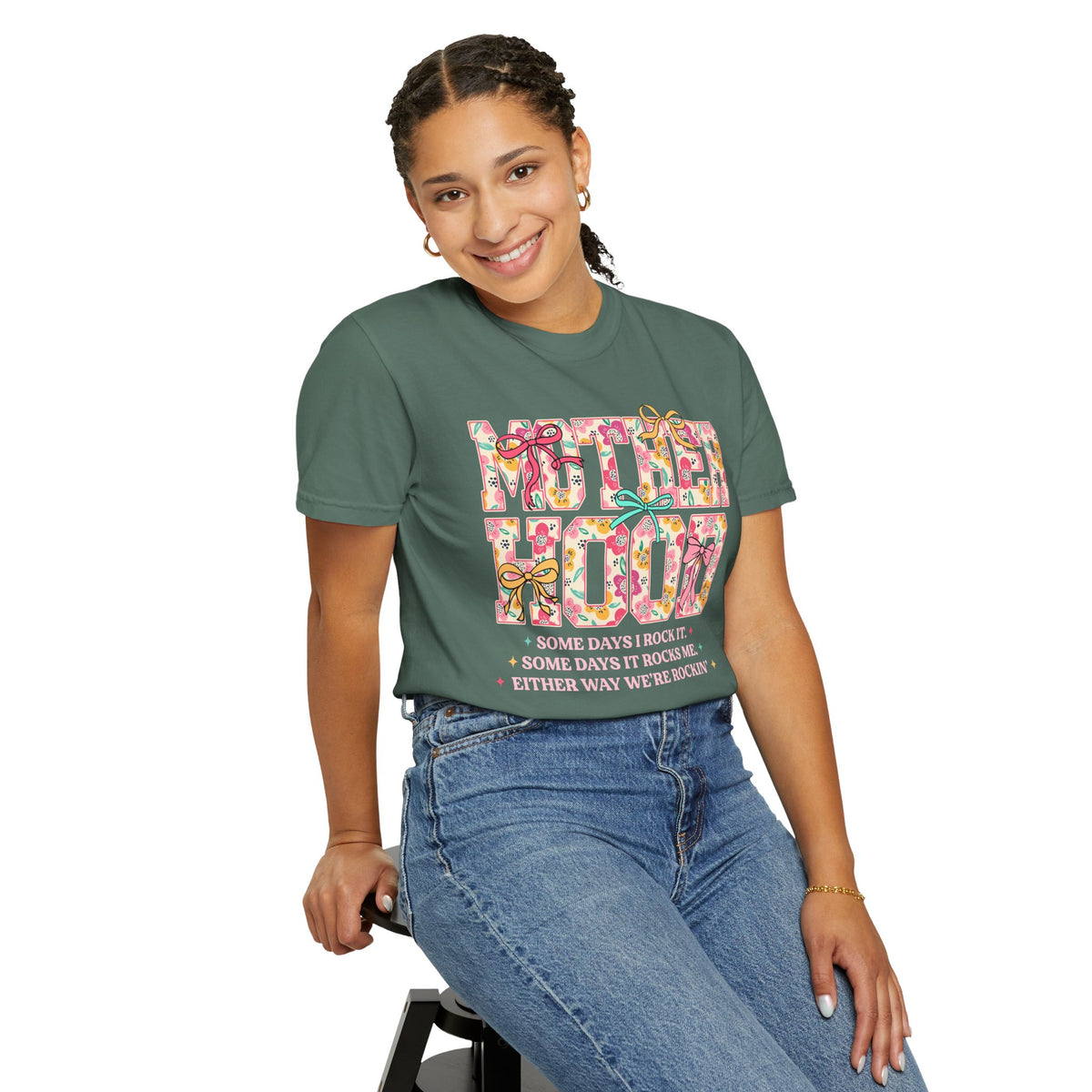 Motherhood - Comfort Colors | Trendy Women's T-Shirt. Direct to Garment. Printed & Shipped in the USA. Unisex Sizes.