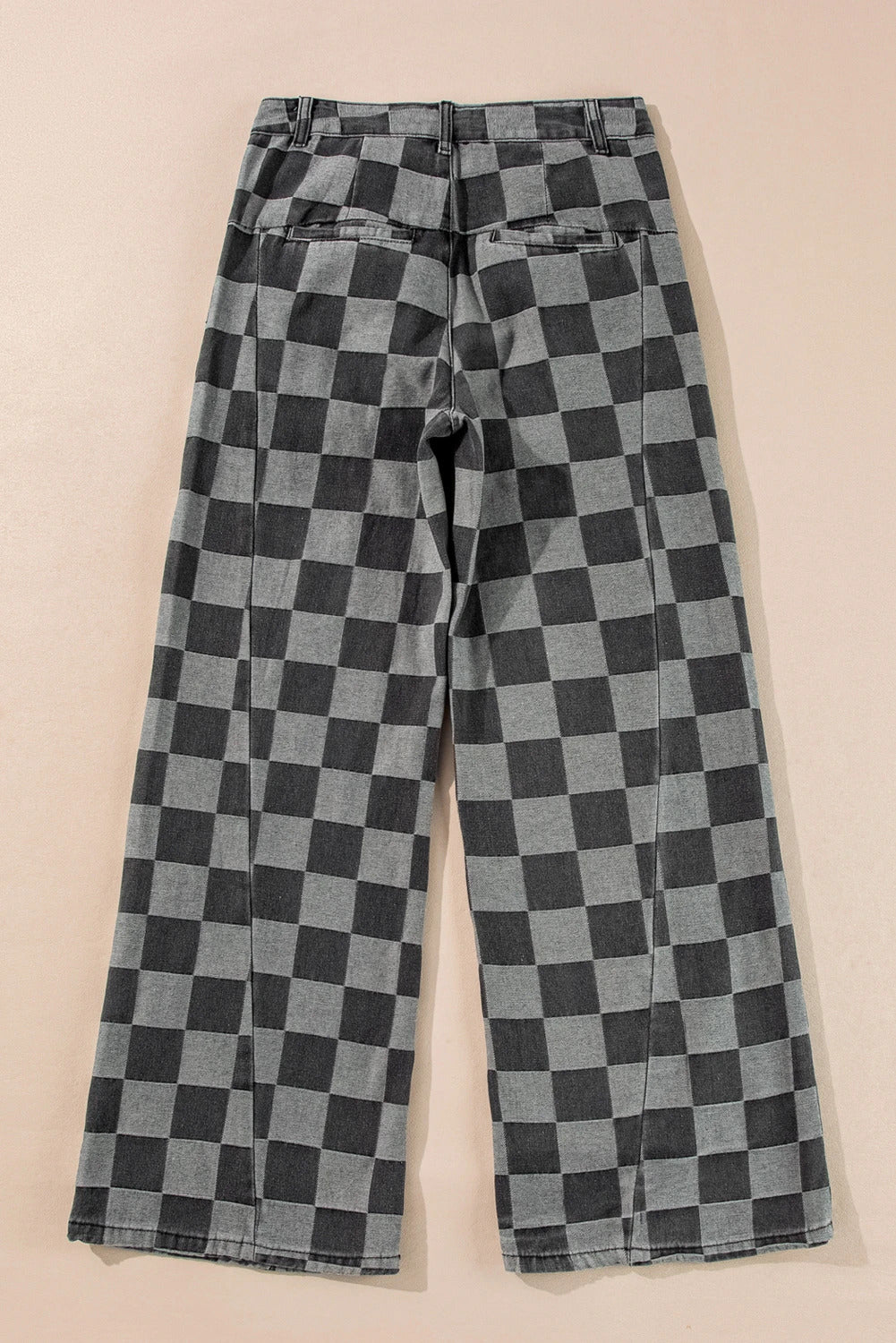 Gretchen Grey & Black Checkered Denim Jeans