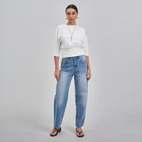 Jaclyn (Ivory) 3/4 Sleeve 94% Cotton Top