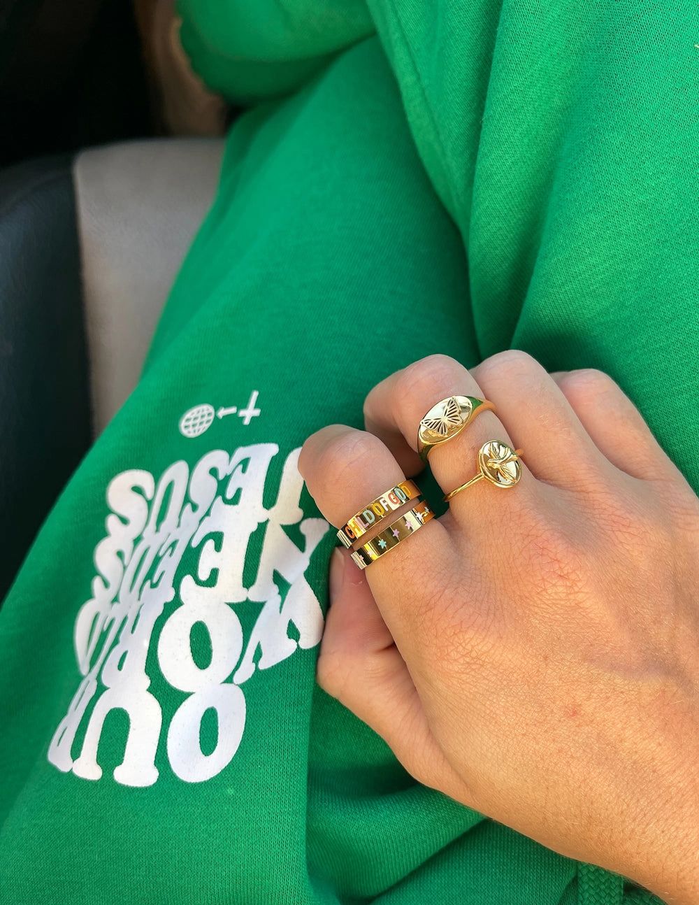 "Child of God" Gold-Colored Stackable Ring