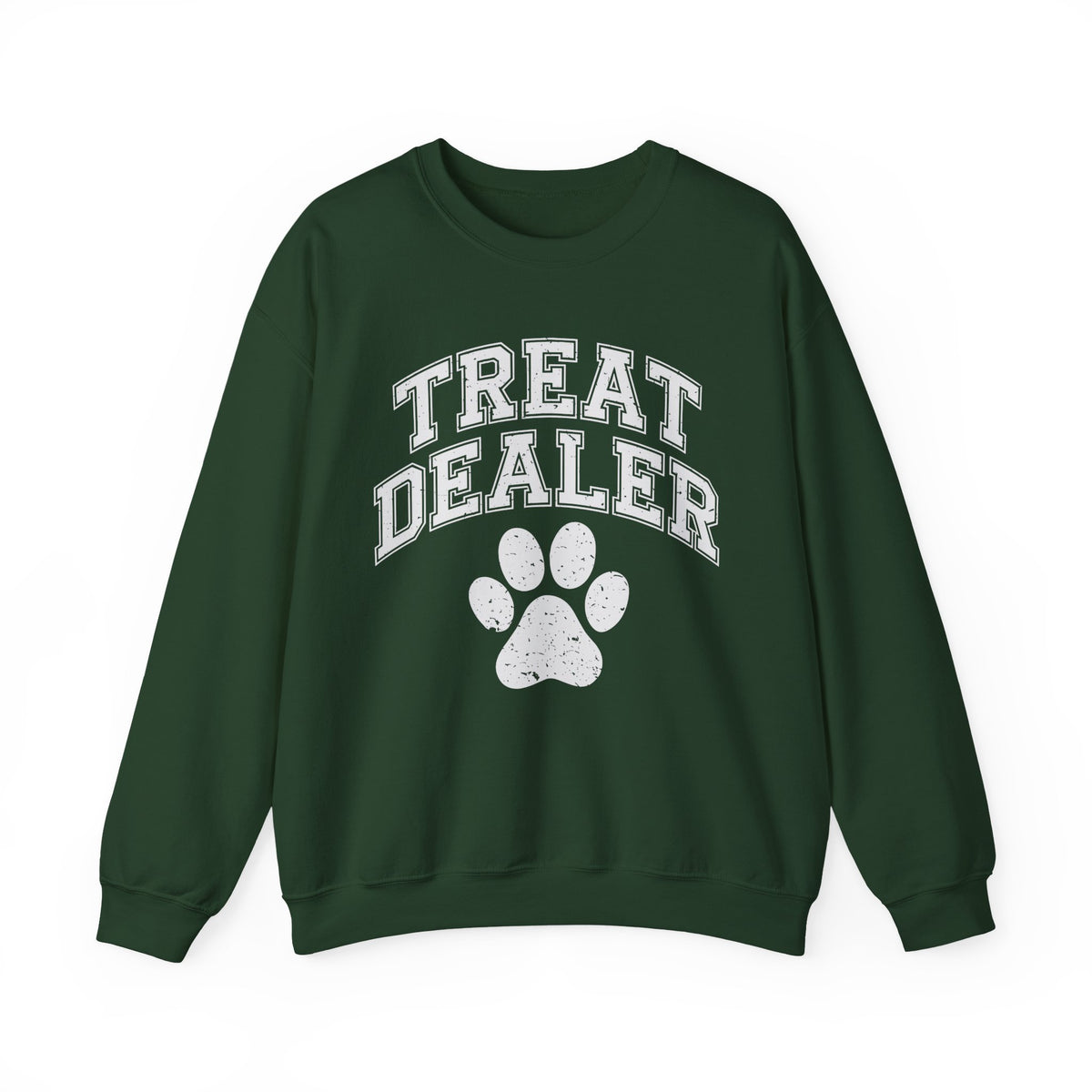 Treat Dealer, Dog Lover – Gildan Heavy Blend | Trendy Men's and Women’s Soft Sweatshirt. Direct to Garment. Printed & Shipped in the USA. Unisex Sizes.