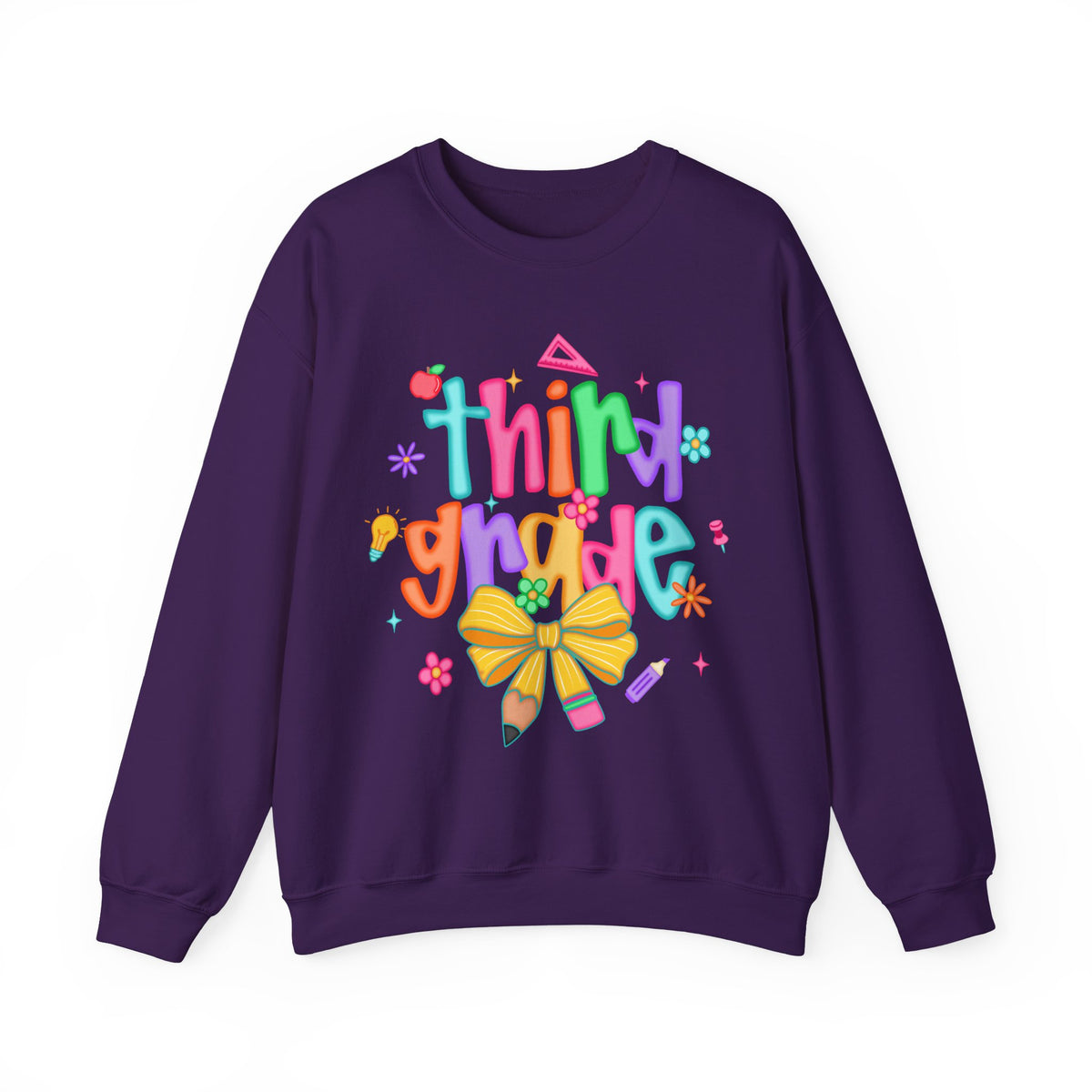 Coquette Third Grade Pencil Bow – Gildan Heavy Blend | Trendy Women’s Soft Sweatshirt. Direct to Garment. Printed & Shipped in the USA. Unisex Sizes.