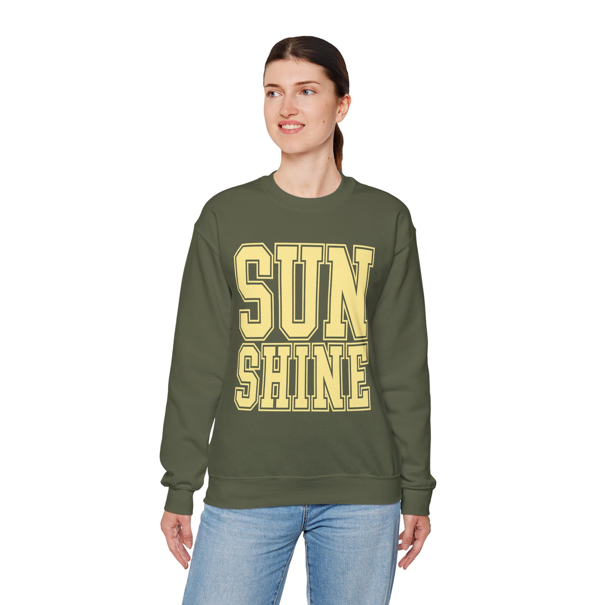 Sunshine – Gildan Heavy Blend | Trendy Women’s Soft Sweatshirt. Direct to Garment. Printed & Shipped in the USA. Unisex Sizes.