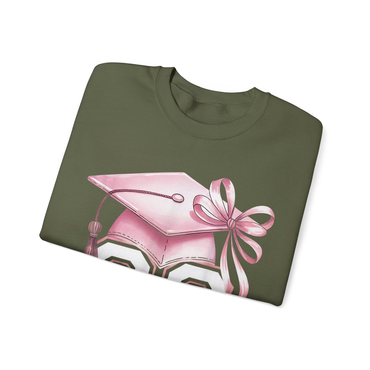 Pink Coquette, Class of 2026 Graduation Cap – Gildan Heavy Blend | Trendy Women’s Soft Sweatshirt. Direct to Garment. Printed & Shipped in the USA. Unisex Sizes.