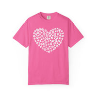 Dog Paw Heart - Comfort Colors | Trendy Women's T-Shirt. Direct to Garment. Printed & Shipped in the USA. Unisex Sizes.