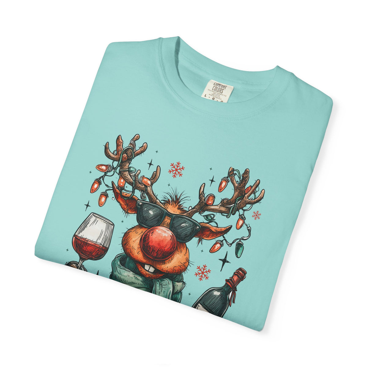 Merry & Mischievous Reindeer - Comfort Colors | Trendy Women's and Men's T-Shirt. Direct to Garment. Printed & Shipped in the USA. Unisex Sizes.
